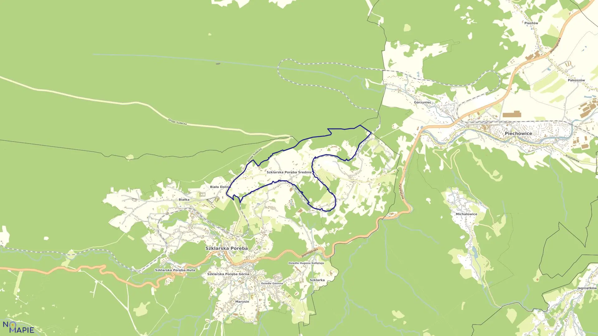 Mapa obrębu SZKLARSKA PORĘBA-2 w mieście Szklarska Poręba