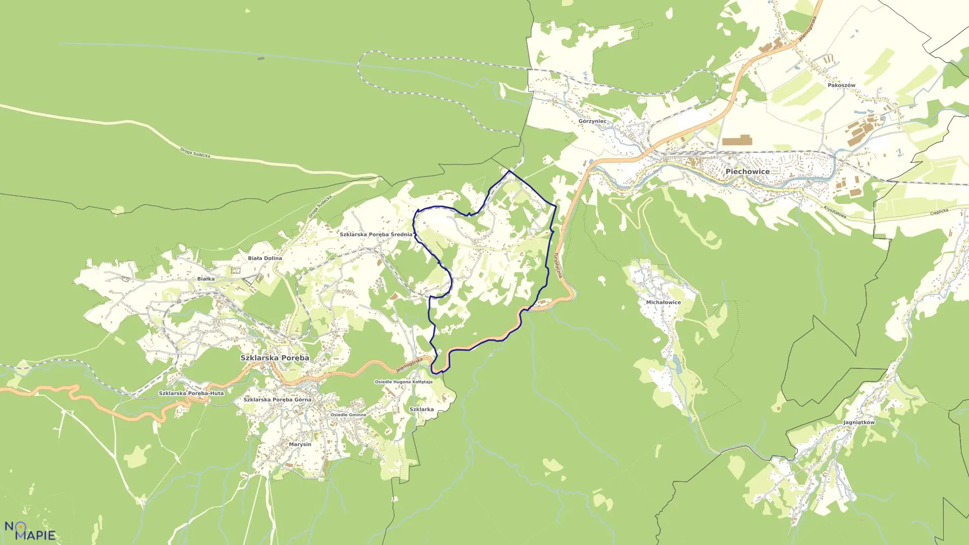 Mapa obrębu SZKLARSKA PORĘBA-3 w mieście Szklarska Poręba