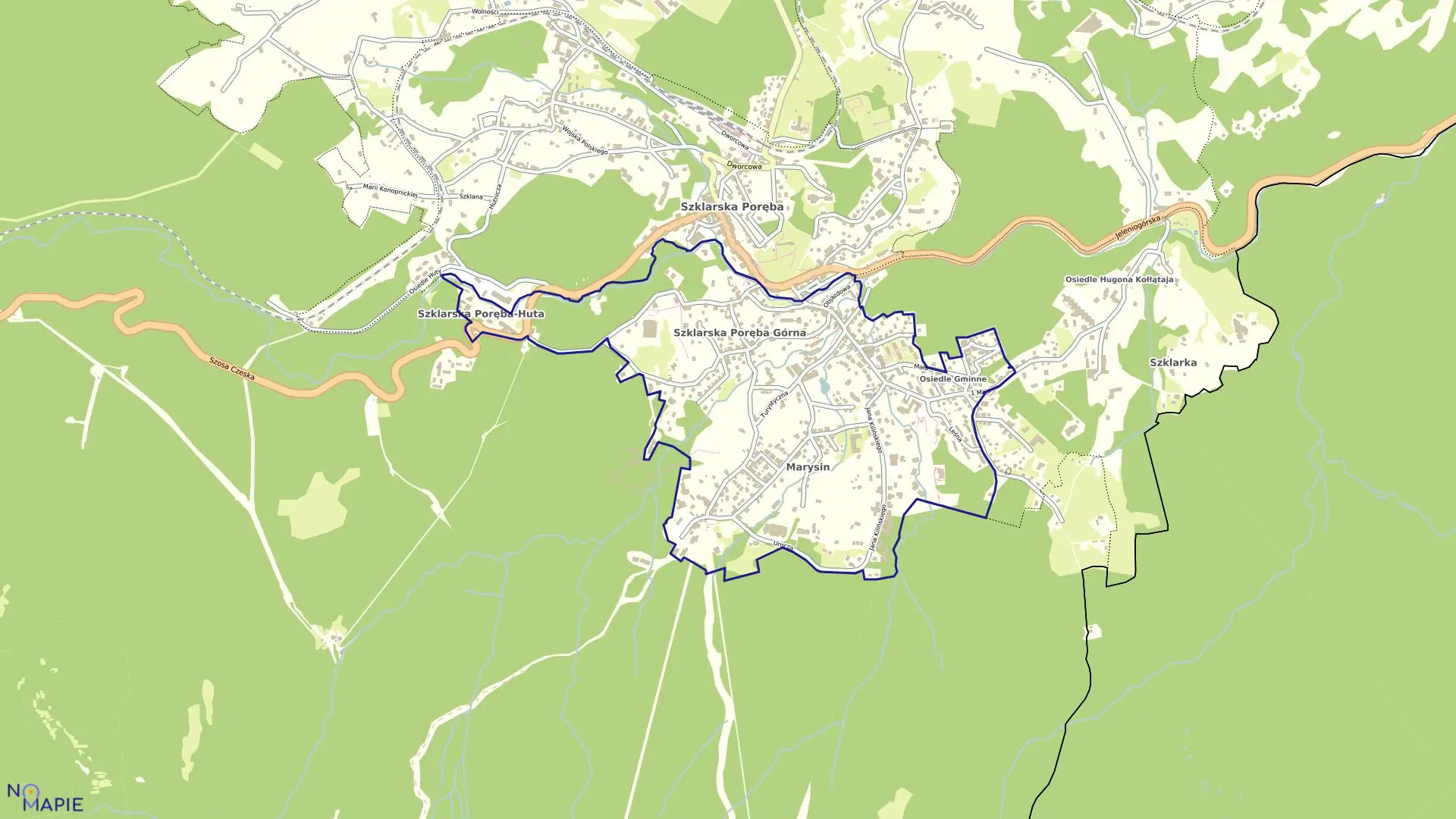 Mapa obrębu SZKLARSKA PORĘBA-6 w mieście Szklarska Poręba