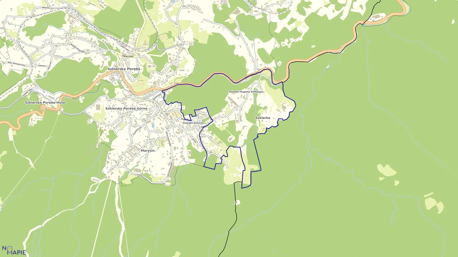 Mapa obrębu SZKLARSKA PORĘBA-7 w mieście Szklarska Poręba